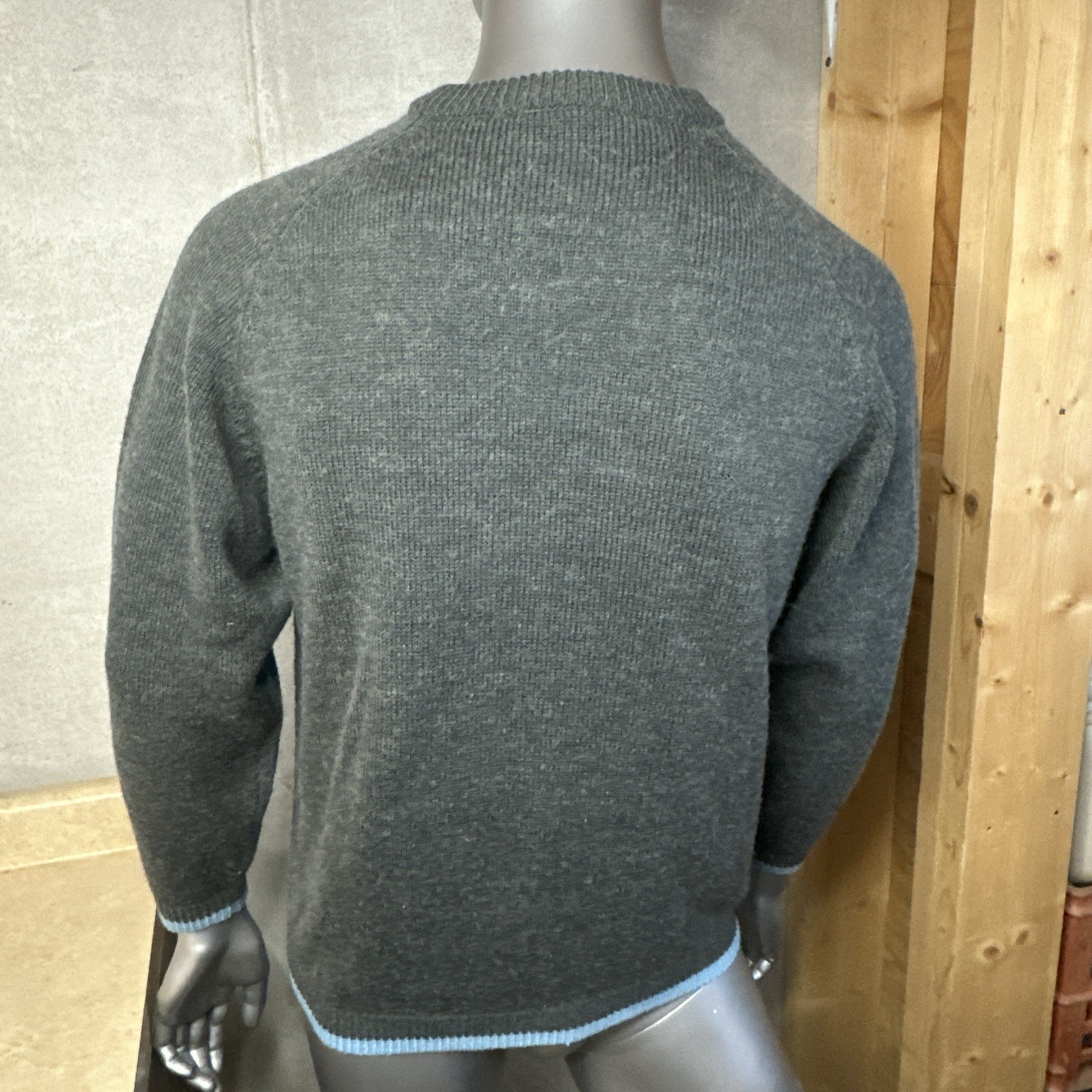 Vtg Split Skateboards Pullover Knit Sweater Y2K Men’s M Medium Gray Acrylic Wool