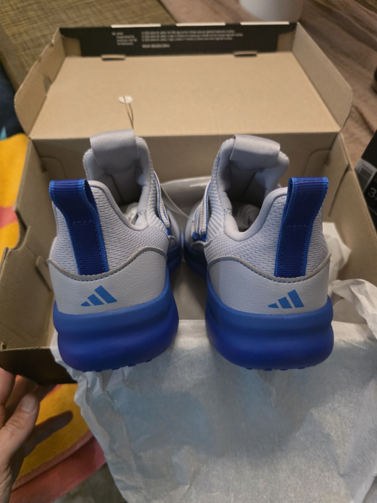 adidas Lite Racer Adapt 7.0 K Kids Slip-On Sneakers Gray/Blue 5.5 JS5016