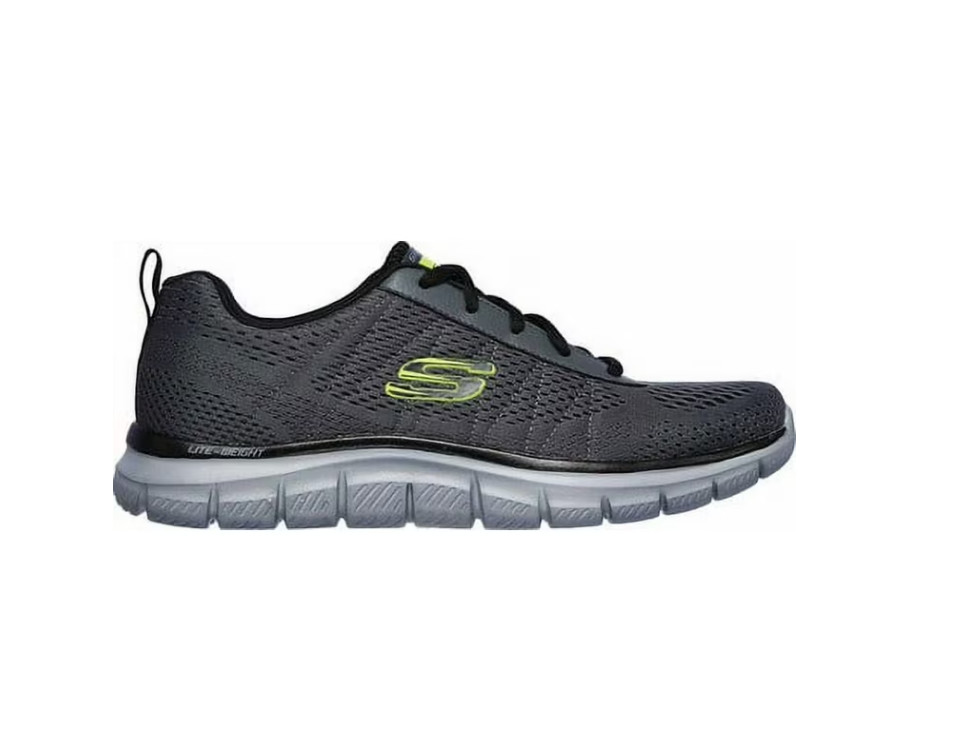 Skechers Men’s Track Moulton Lightweight Memory Foam Trainer Sneakers Charcoal