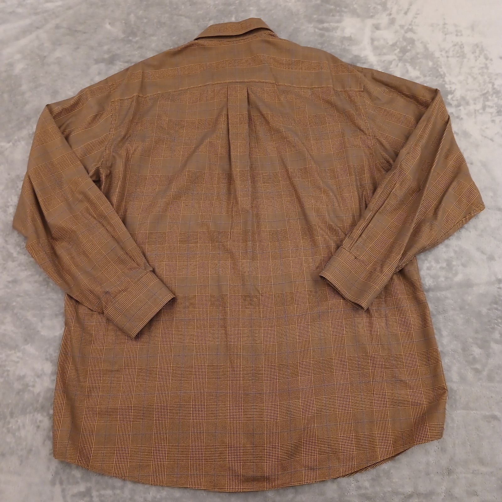 Jos A Bank Shirt Mens Large Orange Plaid Long Sleeve Button Down Cotton