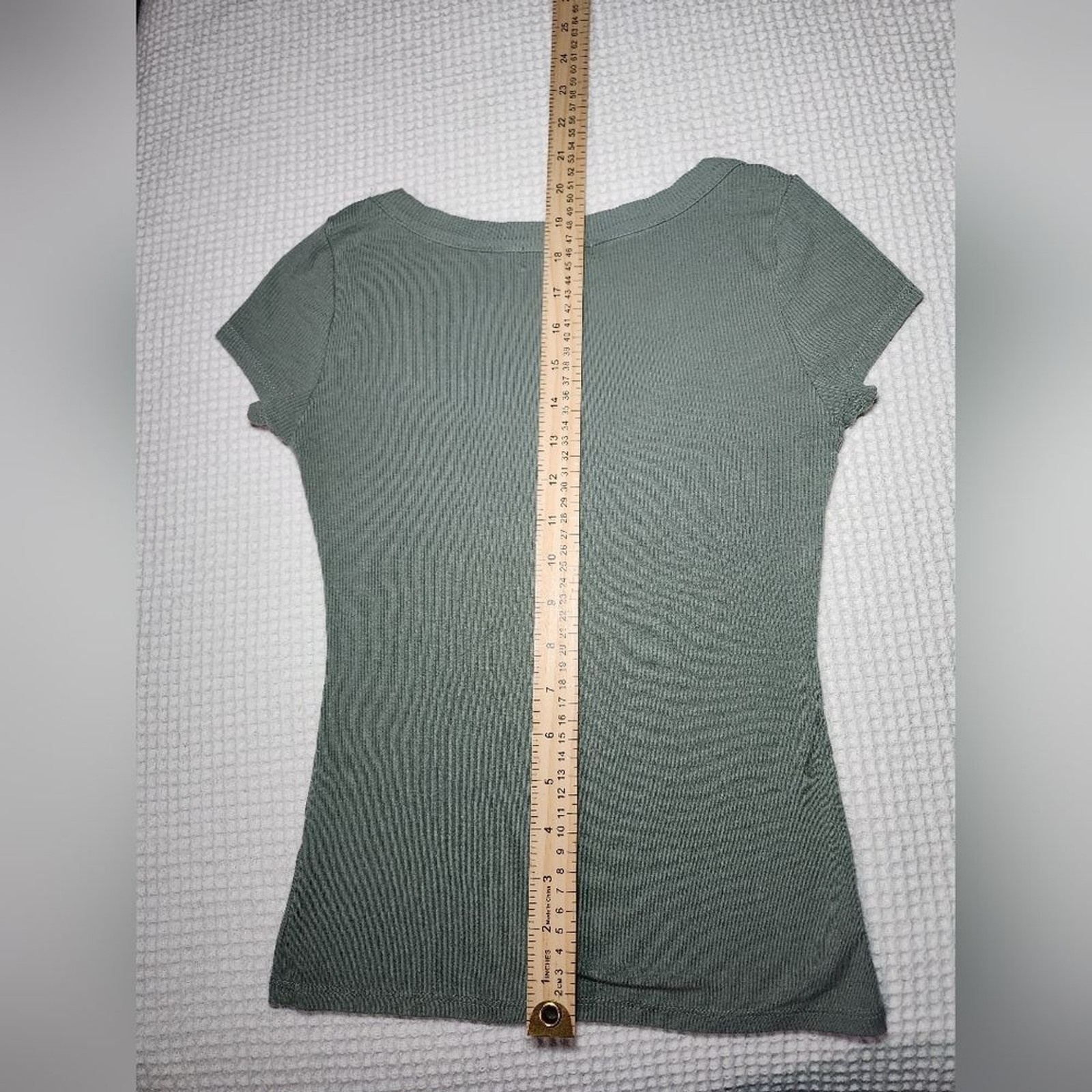 Elegant Sage Ribbed Tee Frankee & Skylarr Size S