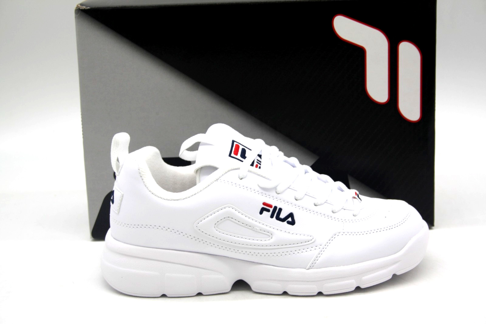 FILA DISRUPTOR SE 1SX60022-166 ATHLETIC ULTRA LIGHT CASUAL SHOE WHITE/NAVY/RED