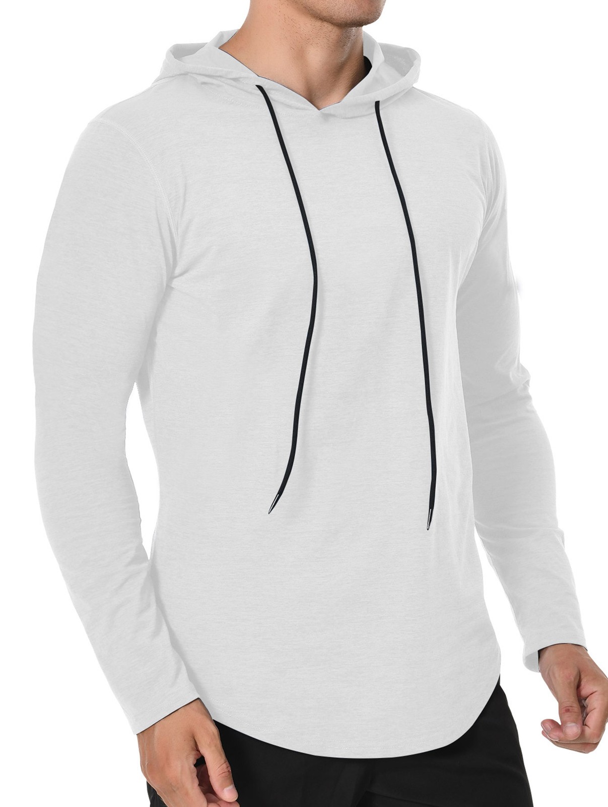 Men Athletic Shirt Workout Running Long Sleeve Shirt Hoods hoodie Quick Dry Cool