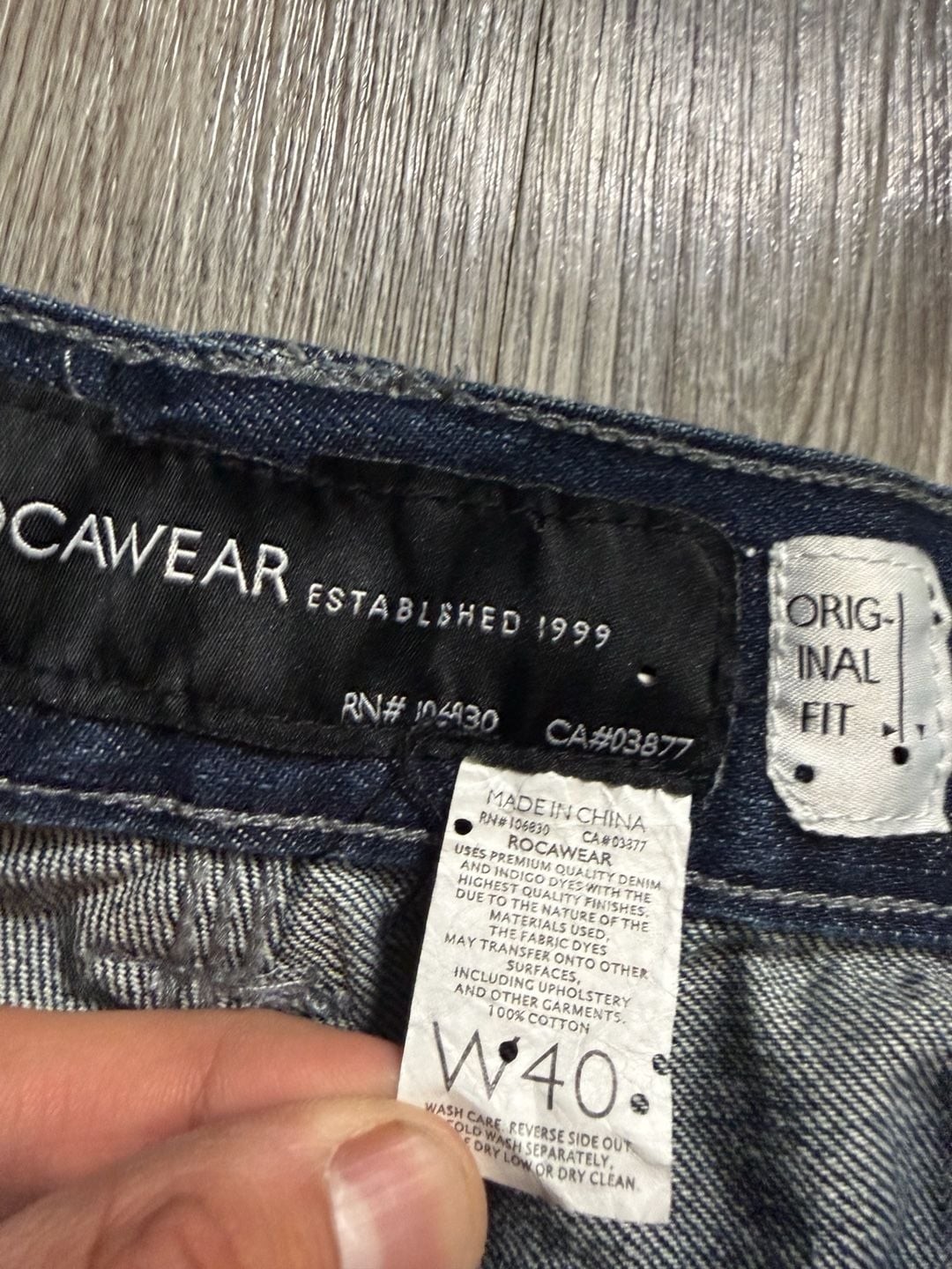 Vintage 2000s Rocawear Original Fit Dark Wash Embroidered Denim Jeans
