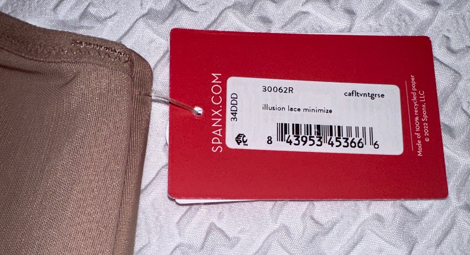 SPANX Illusion Lace Cafe Au Lait Rose Minimizer Underwire Bra 32G 34G 36DD 38DD
