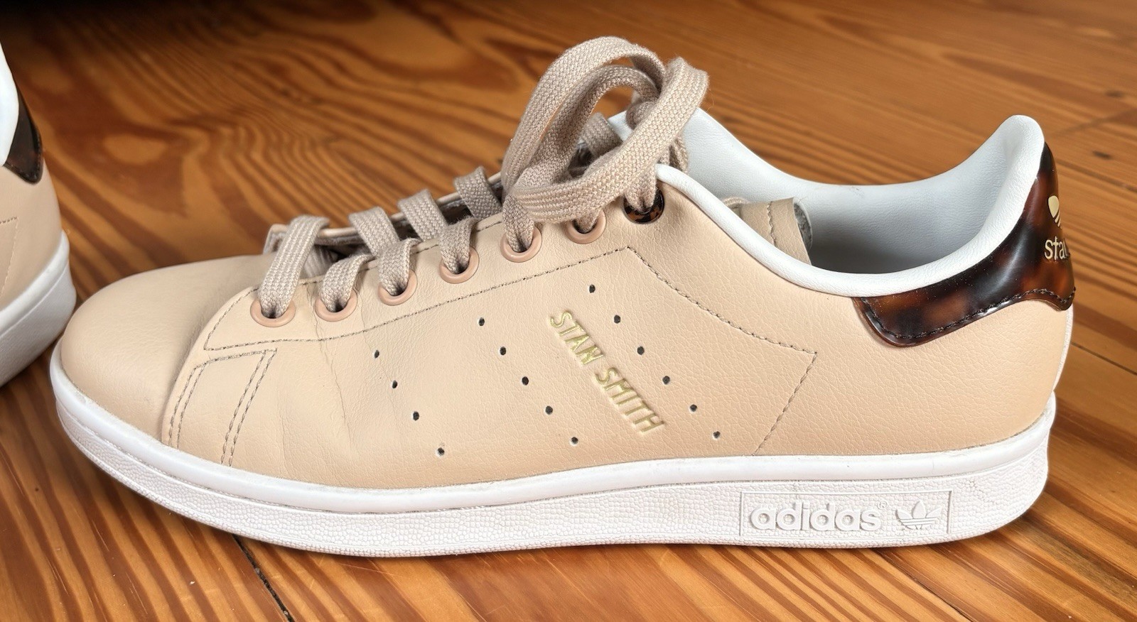 Women’s Adidas Stan Smith Pale Nude Tortoise Shell Shoes sz US 6.5 EU 38 GY5910