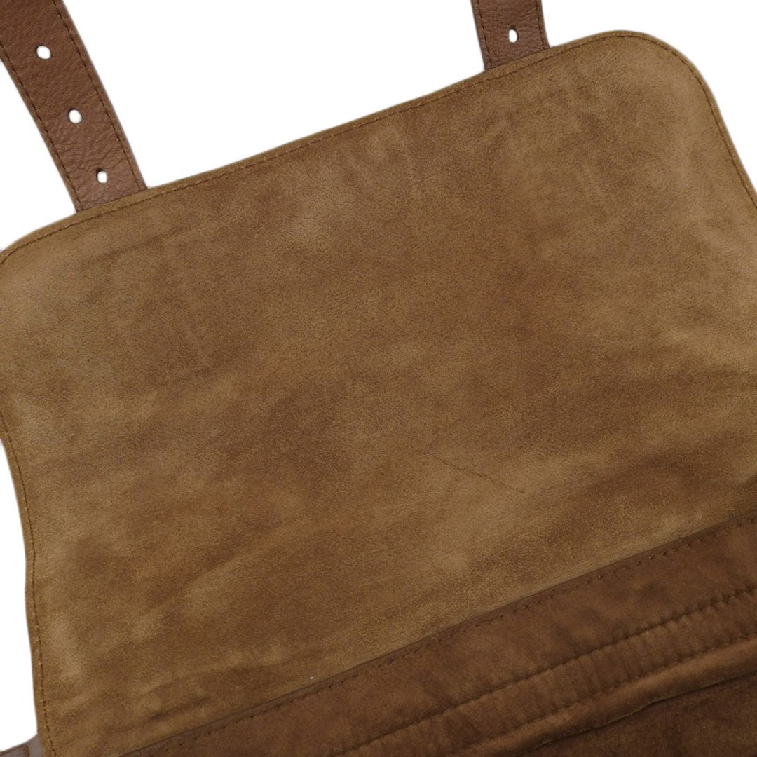 Yves Saint Laurent 2-Way Shoulder Bag Leather Brown Size: W:16.5 × H: 12.6 in.