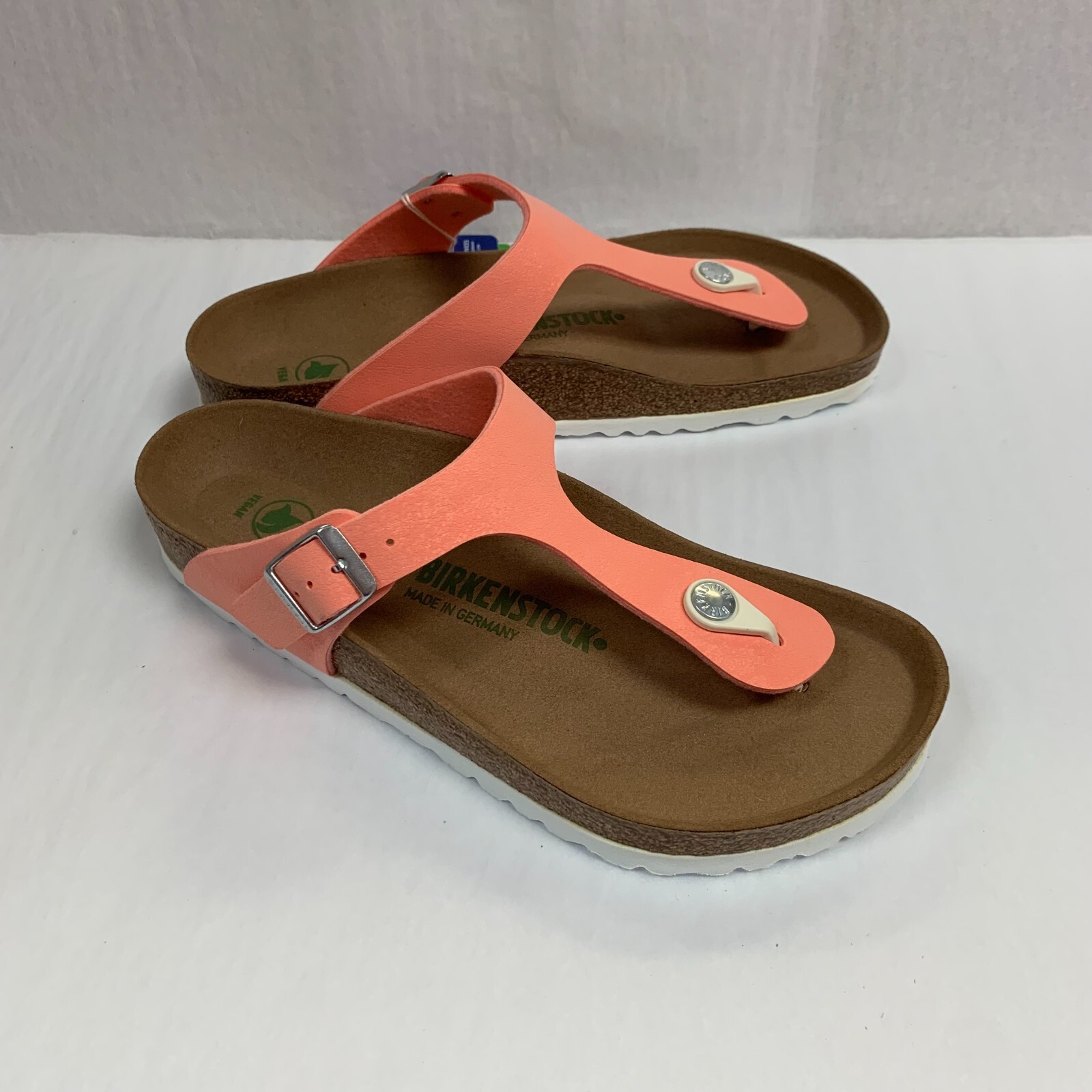 Birkenstock New w/ Box Gizeh Brushed Flamingo Birko-Flor Vegan Nar Select Size