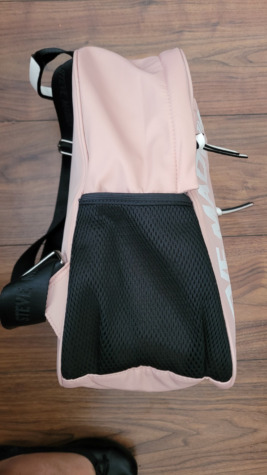 Steve Madden Nylon Logo Backpack, Pink and Black Set, Steve Madden Backpack Set