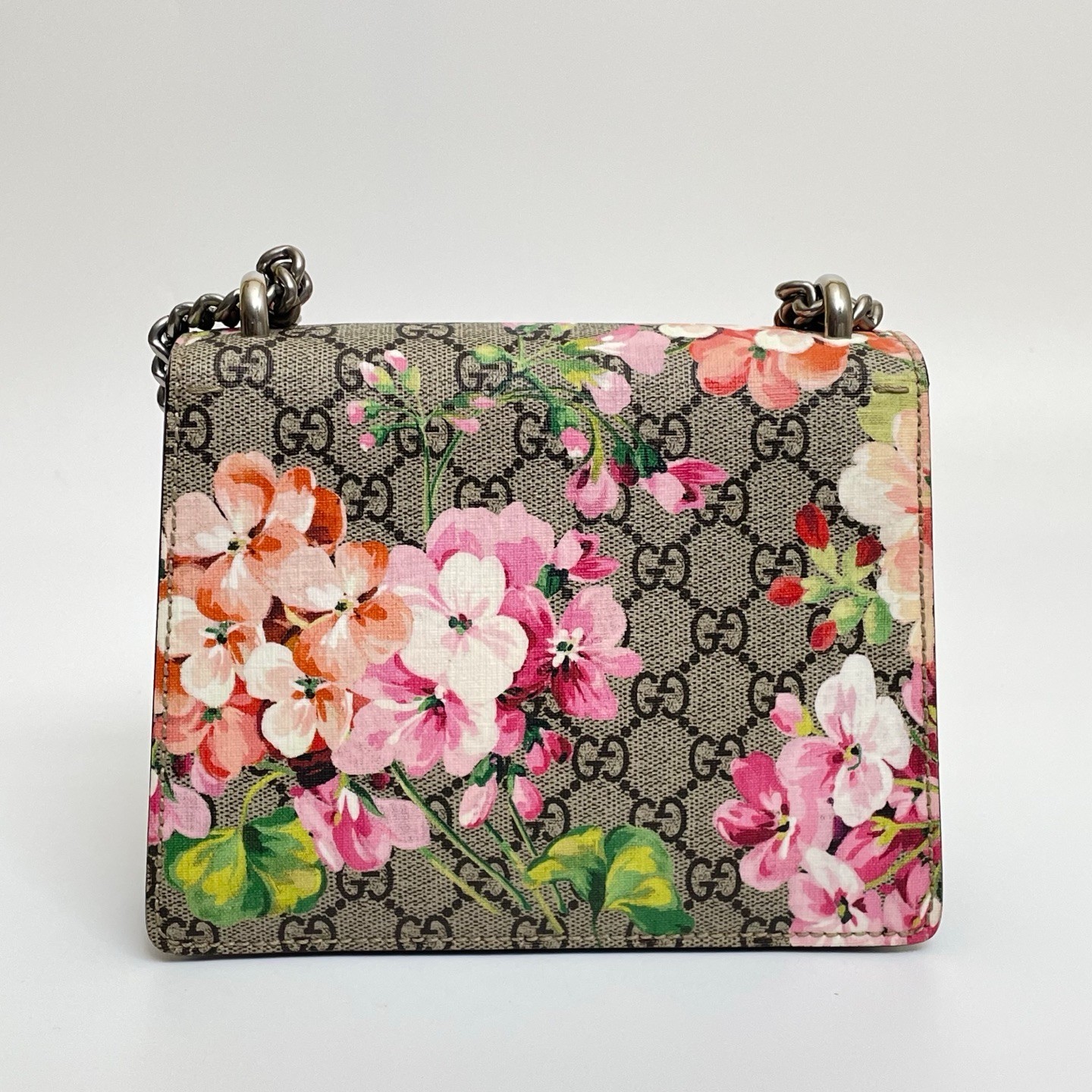 Gucci Dionysus Small GG Supreme Blooms Print Silver Hardware Crossbody Bag