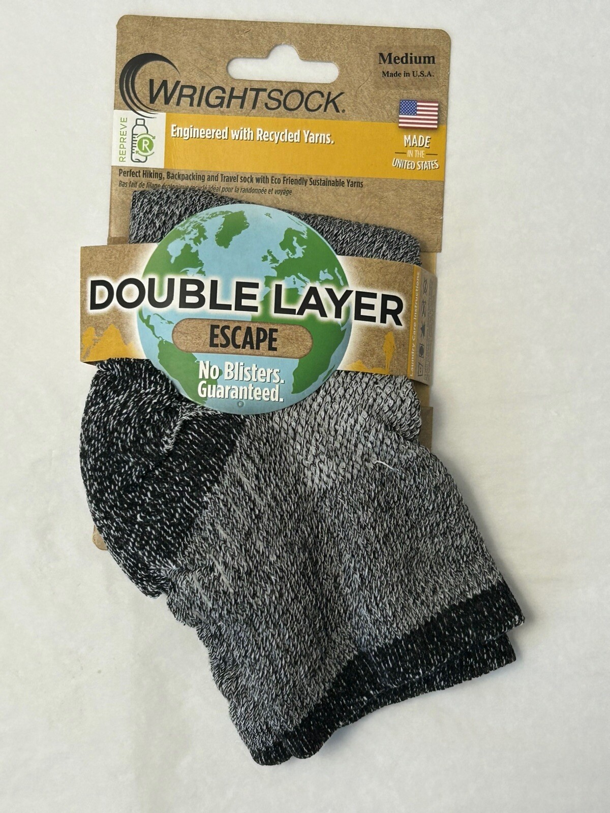 New Wrightsock Double Layer Quarter Escape 2-PAIR MEDIUM Men 5-8 Women 6.5-9 (W2