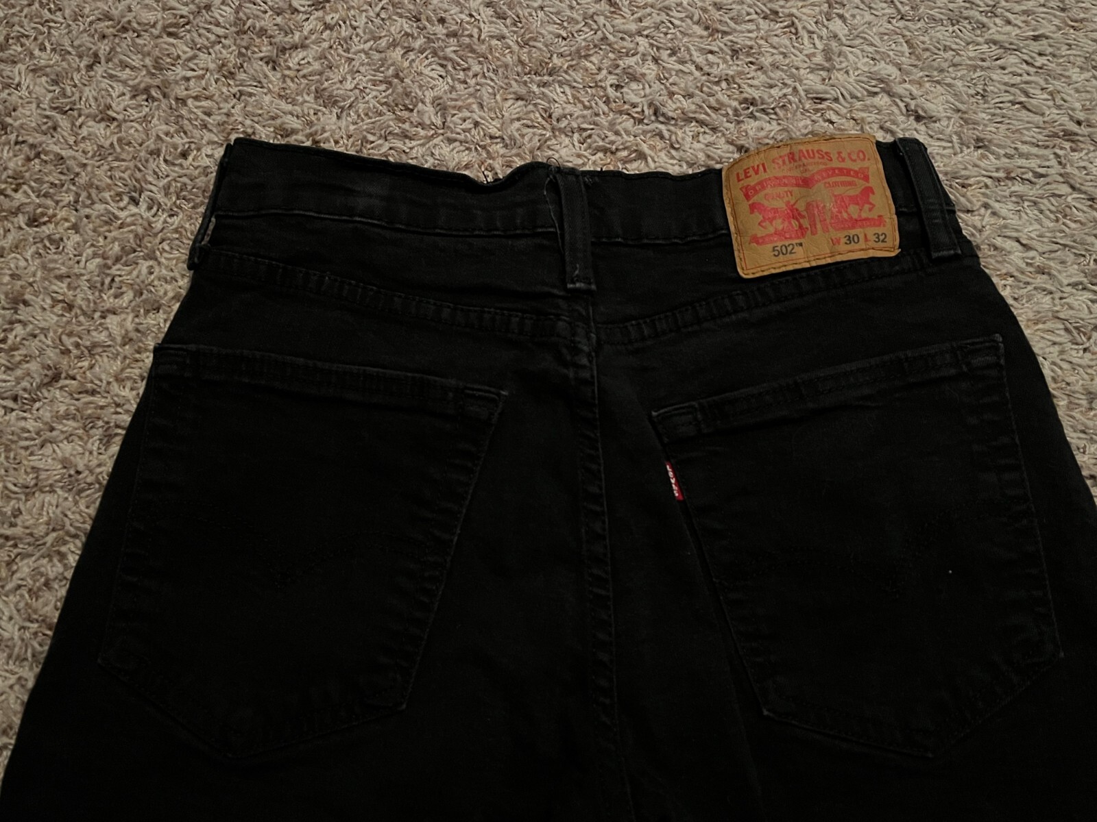 EUC Levi’s 502 Jeans BLACK Regular Tapered Men tag=30×32 (MEASURED 28×29) (9257)