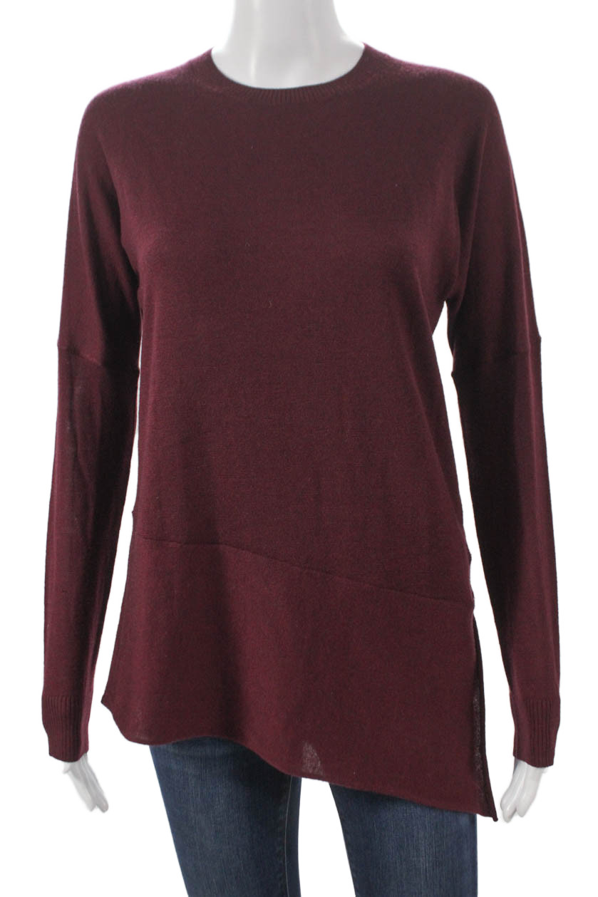 Joseph Womens Merino Wool Red Crew Neck Pullover Long Sleeve Size XS