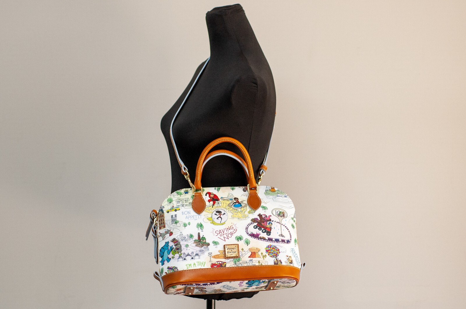 Dooney & Bourke Disney Pixar Maps Satchel Crossbody Bag Purse