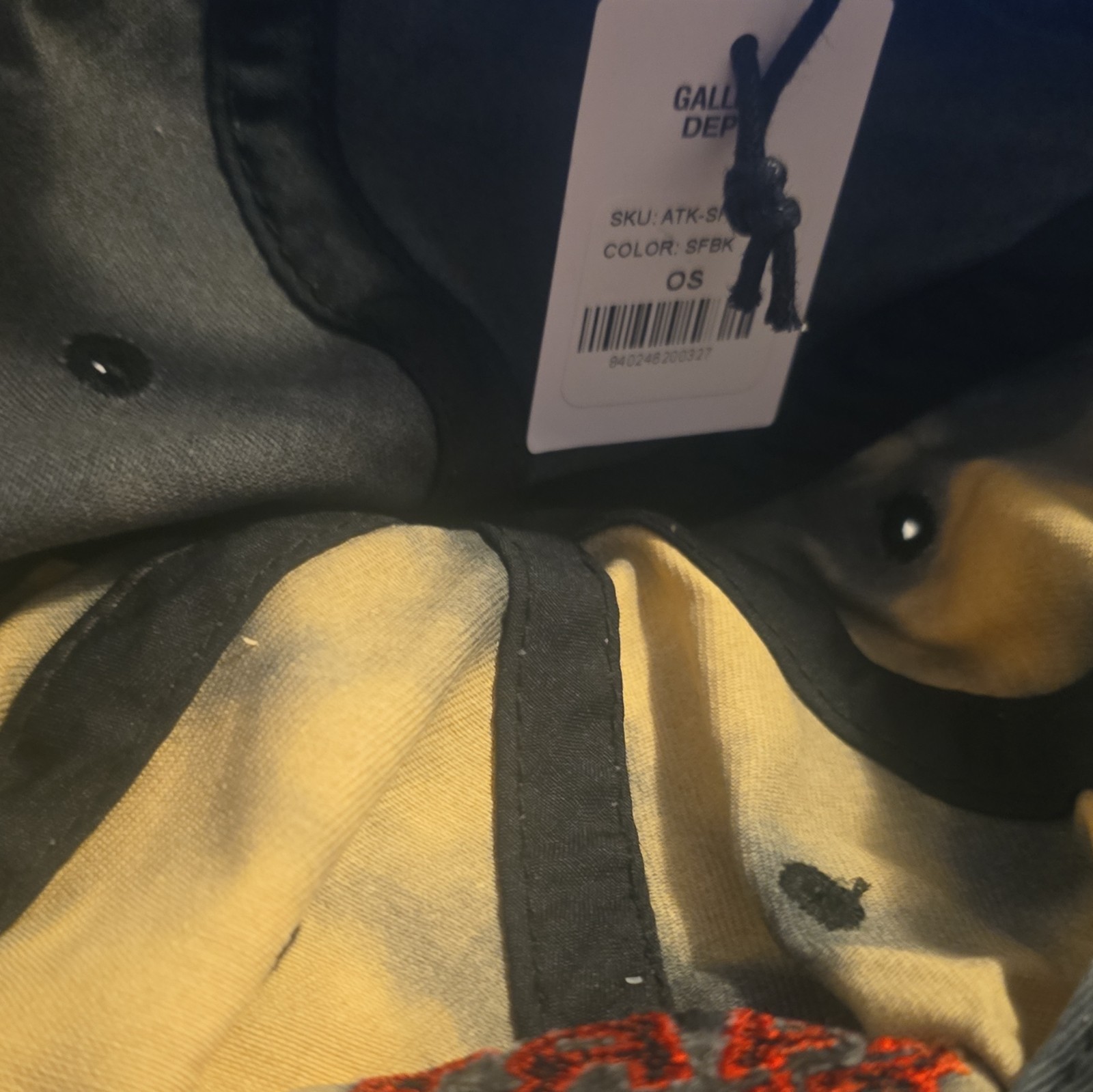Gallery Dept. “Art That Kills” Logo Colorblock Snapback Hat Black/Beige OS Rare