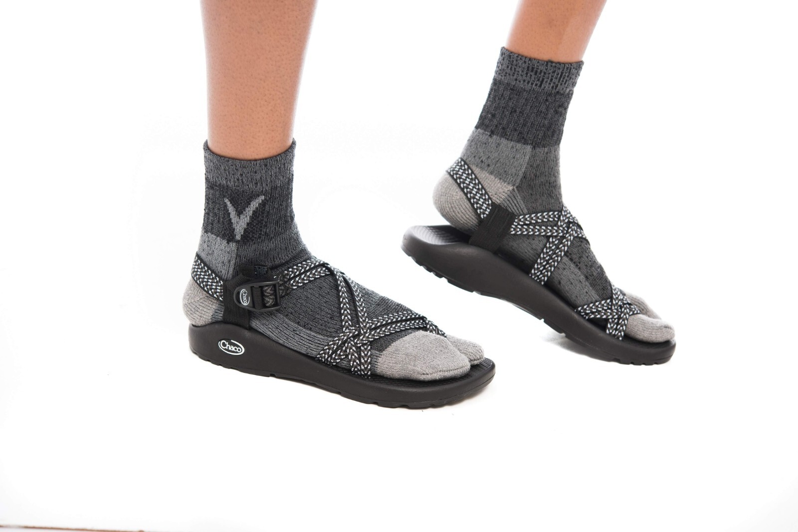 3 Pairs Charcoal Grey Wool Split Toe Tabi Socks For Hiking, Casual **Factory 2nd