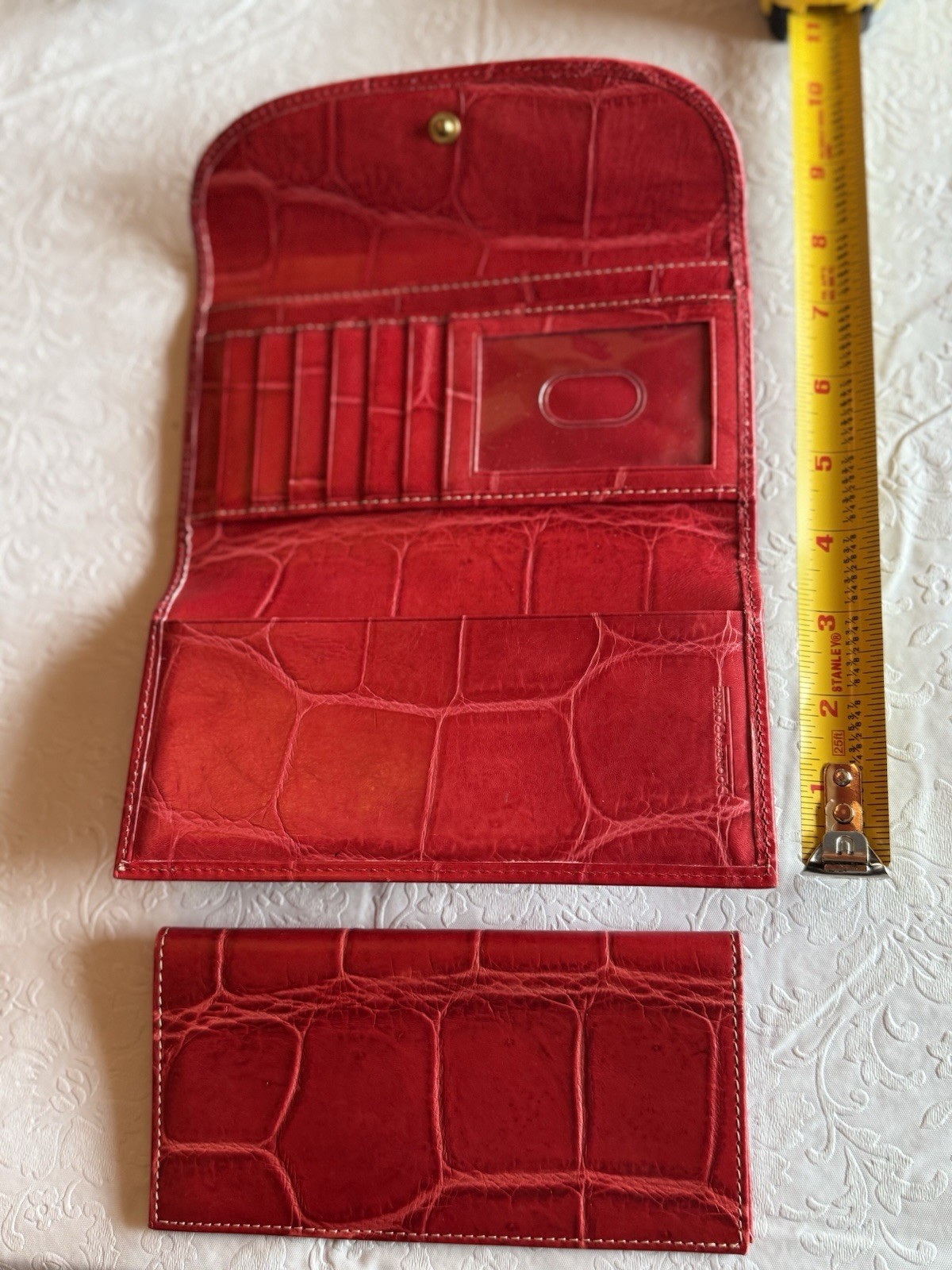 Dooney & Bourle Croc Embossed Checkbook Wallet