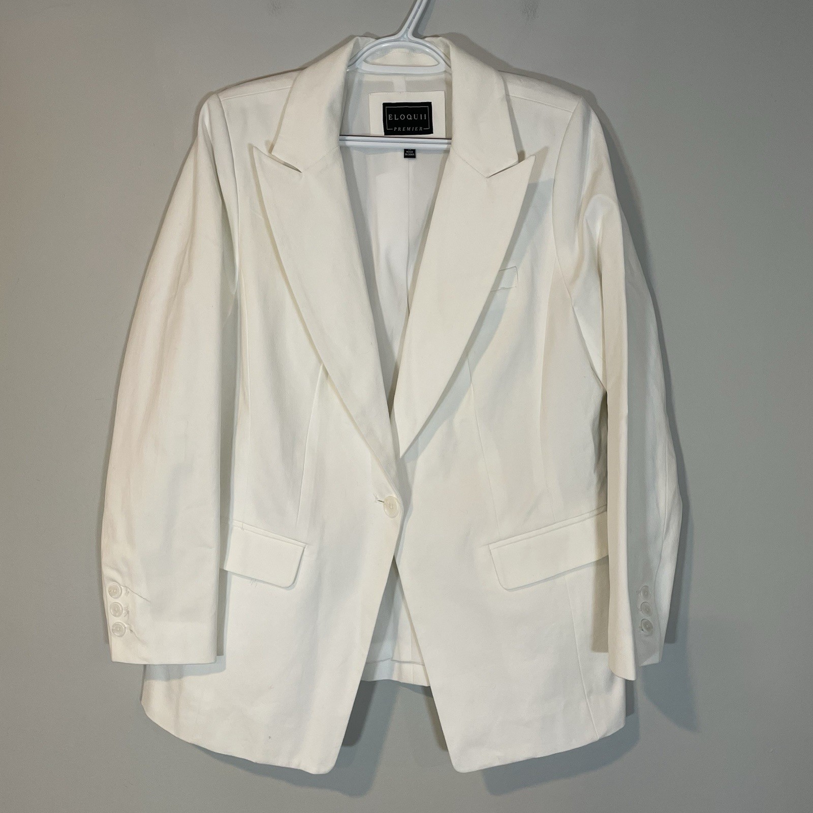 Eloquii Premier Blazer Jacket NEW Size 14 White Office Career Wear Holiday Women