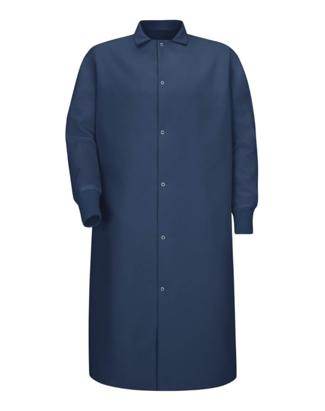 Red Kap KS60 Polyester pocketless butcher coat / lab coat with cuffed sleeves