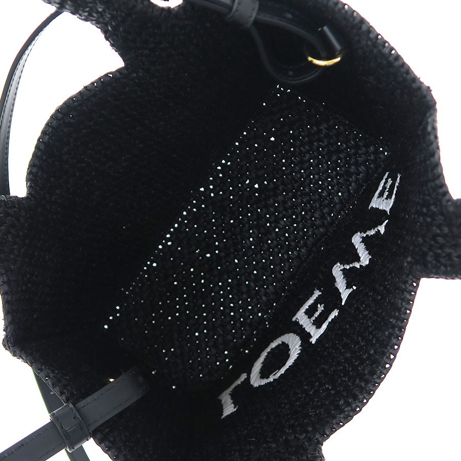 Loewe Font Tote Small (Raffia) A685B59X01 Black Shoulder Bag #SAB16933