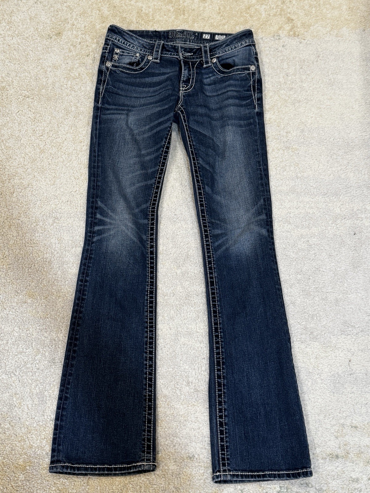 Miss Me Women’s Bootcut Jeans Dark Wash Embroidered Size 27