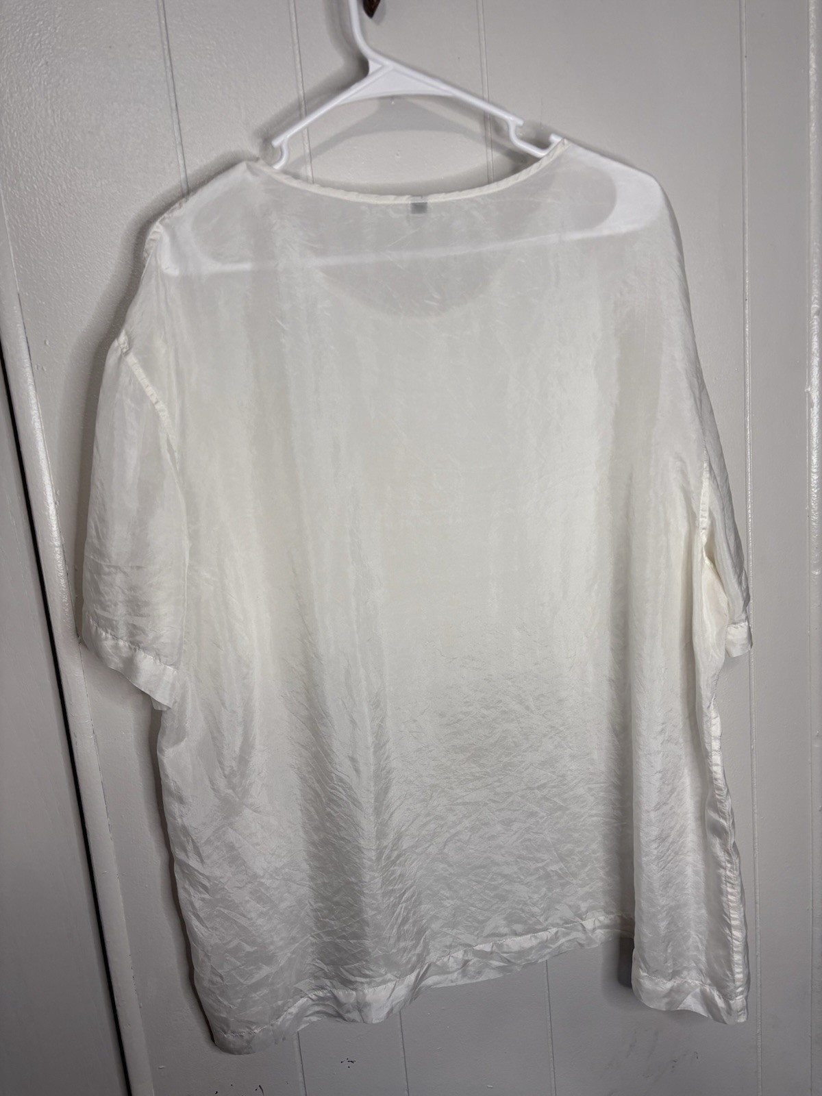 Silk Top XL Minimalist Tunic Coastal Resort Palm Airy Rustic Boxy travelers tree