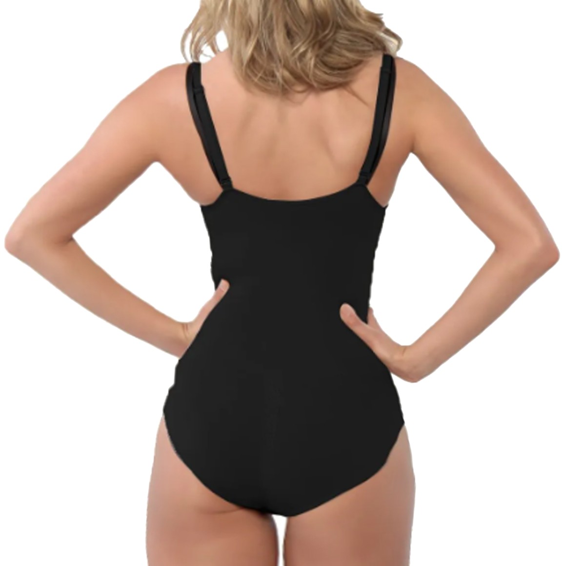 Women’s Black Slimming Seamless Open Bust Shapewear Bikini Bodysuit