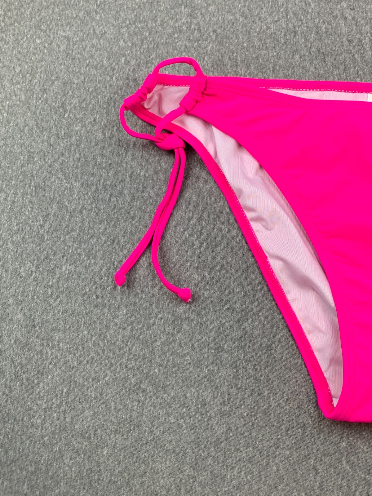 Zmart Lined String Bikini Tankini Swimsuit Bottom Womens size XL Bright Pink Tie