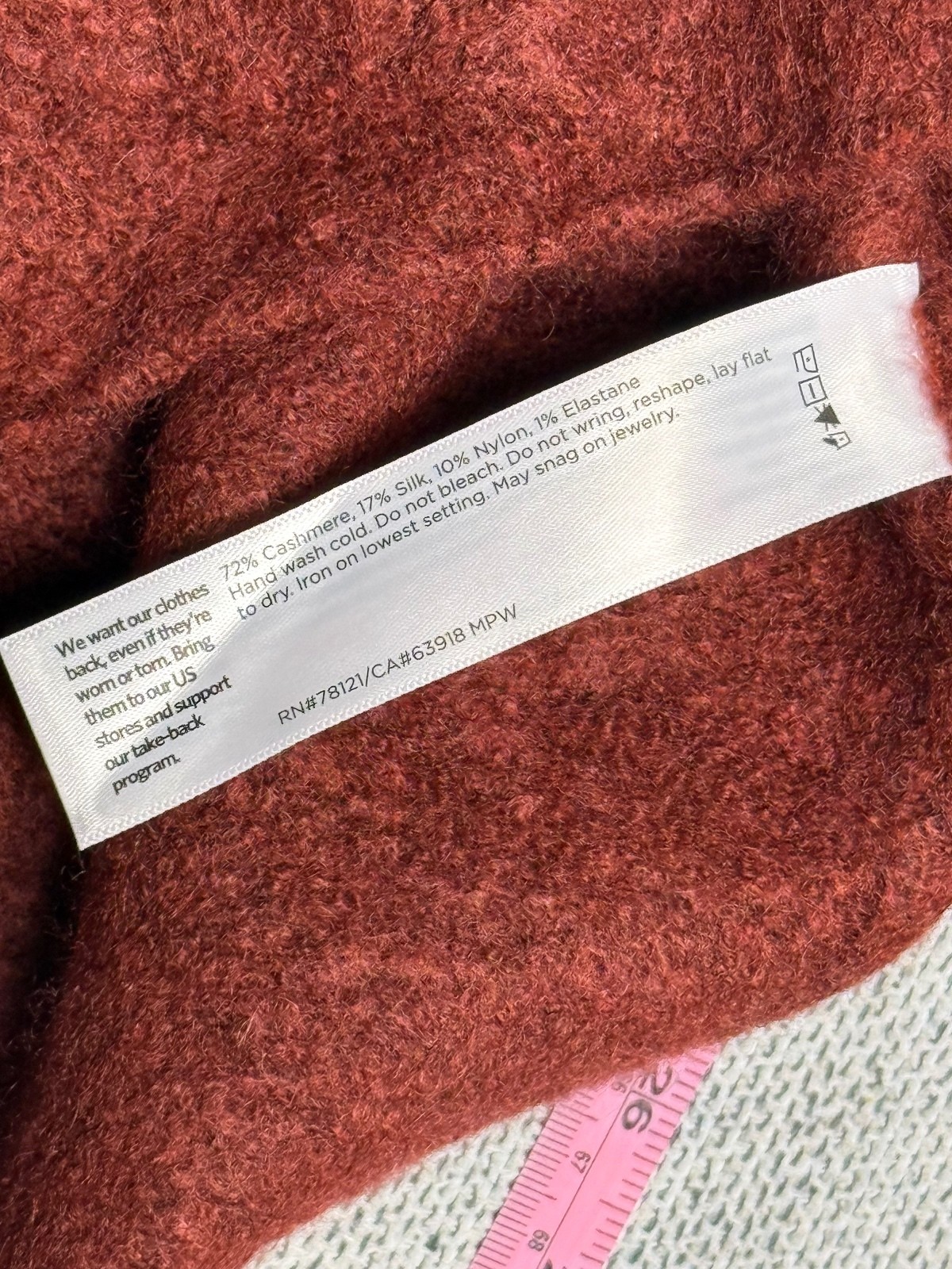 Eileen Fisher Cashmere Silk Bliss Sweater XXS Rust Red