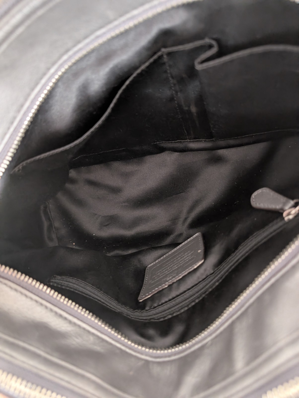 Beautiful Large Grey Black Coach Signature F 33804