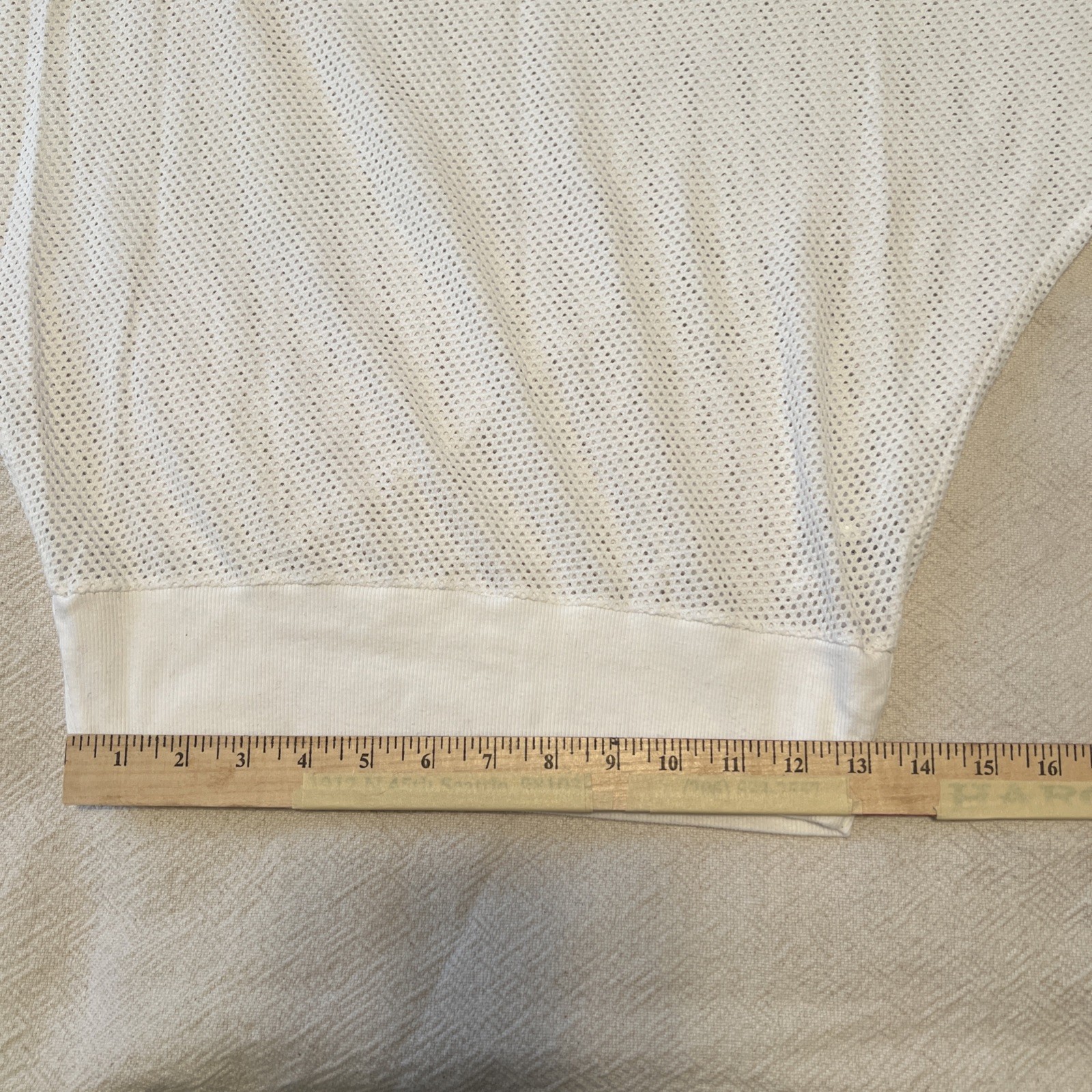 XS Women’s Cotton Mesh White Bat Wing 3/4 Sleeve Top Beach Cover Up