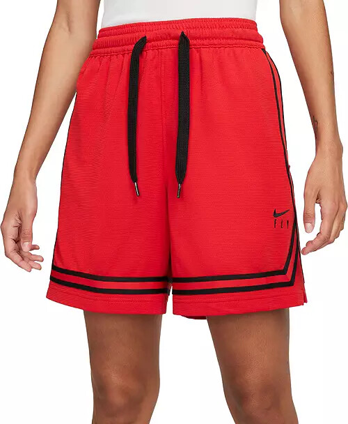 Nike Women’s Fly Crossover Basketball Gym School Shorts $50 Red NEW DH7325 657