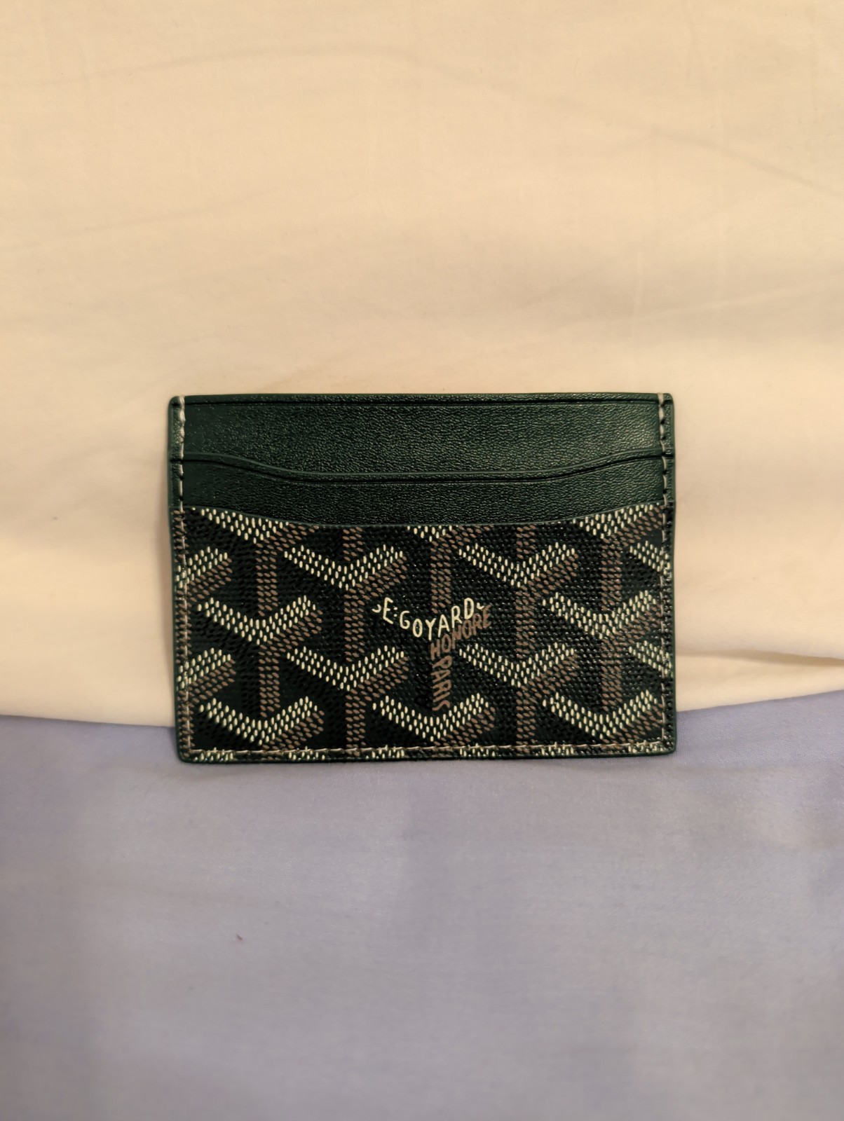 Goyard Men’s Green Leather Card Holder with Box