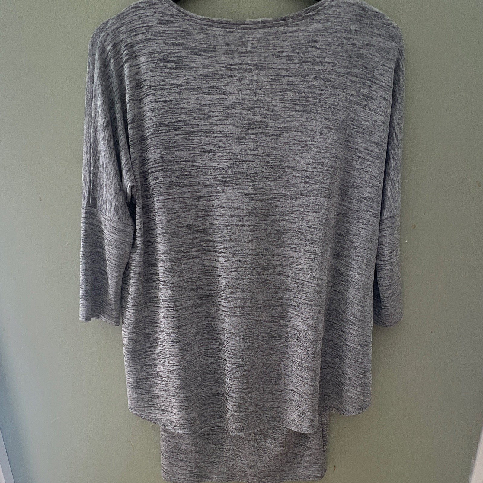 Joseph Ribkoff Gray Heathered Knit Pullover Sweater V-Neck 3/4 Sleeve 4