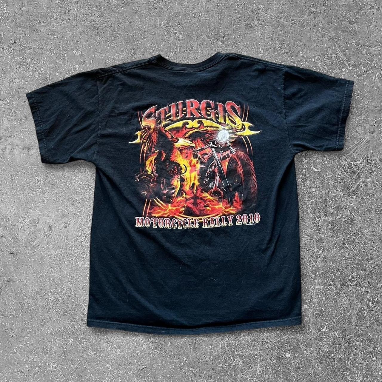 Gildan Sturgis Motorcycle Rally 2010 70th Anniversary Biker T-Shirt Mens L Black