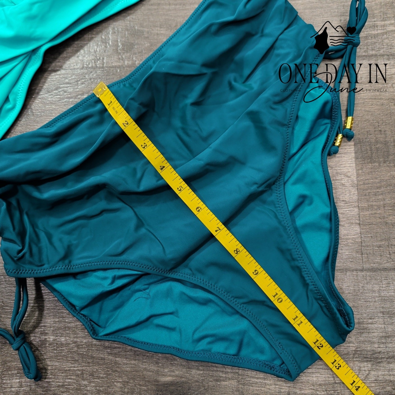 Blooming Jelly Twist Front High Waist Tie Back Bikini Swimsuit Size M
