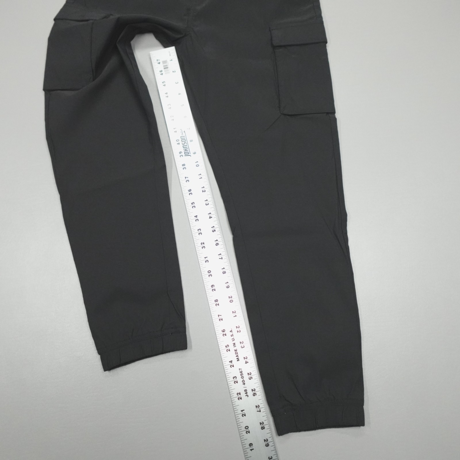 Kenneth Cole Performance Tech Jogger Cargo Tapered Woven Nylon Stretch Black
