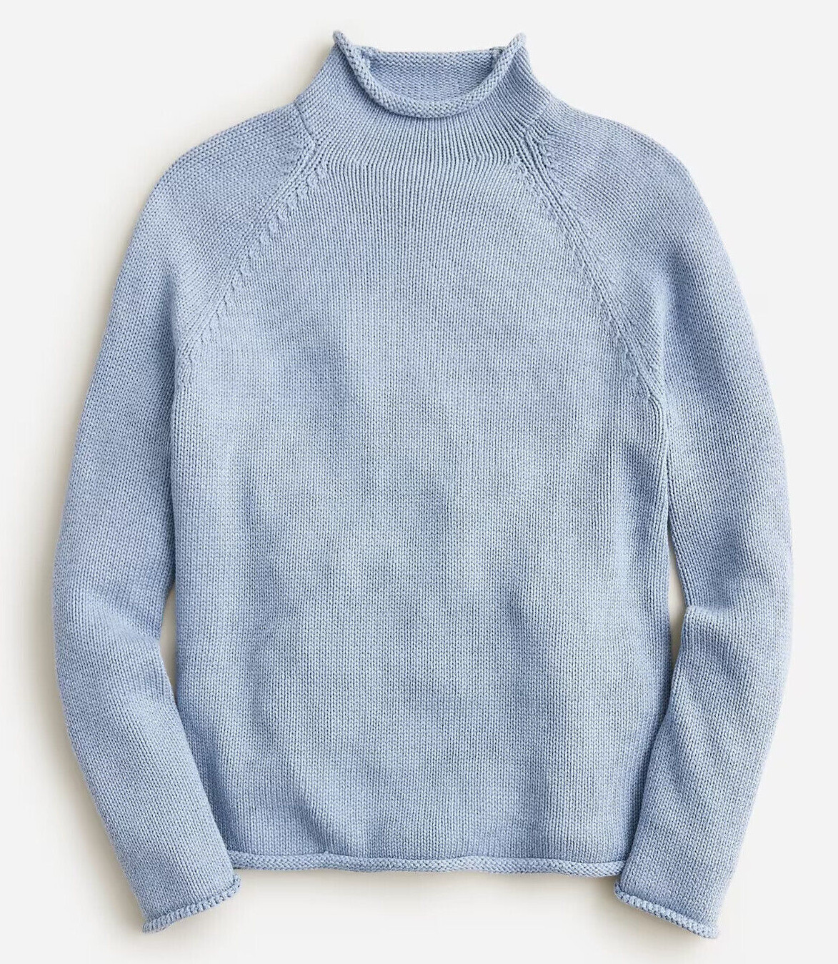 J Crew Rollneck Sweater Mens 1988 Warm Mock Turtle Neck Heather Sky Light Blue