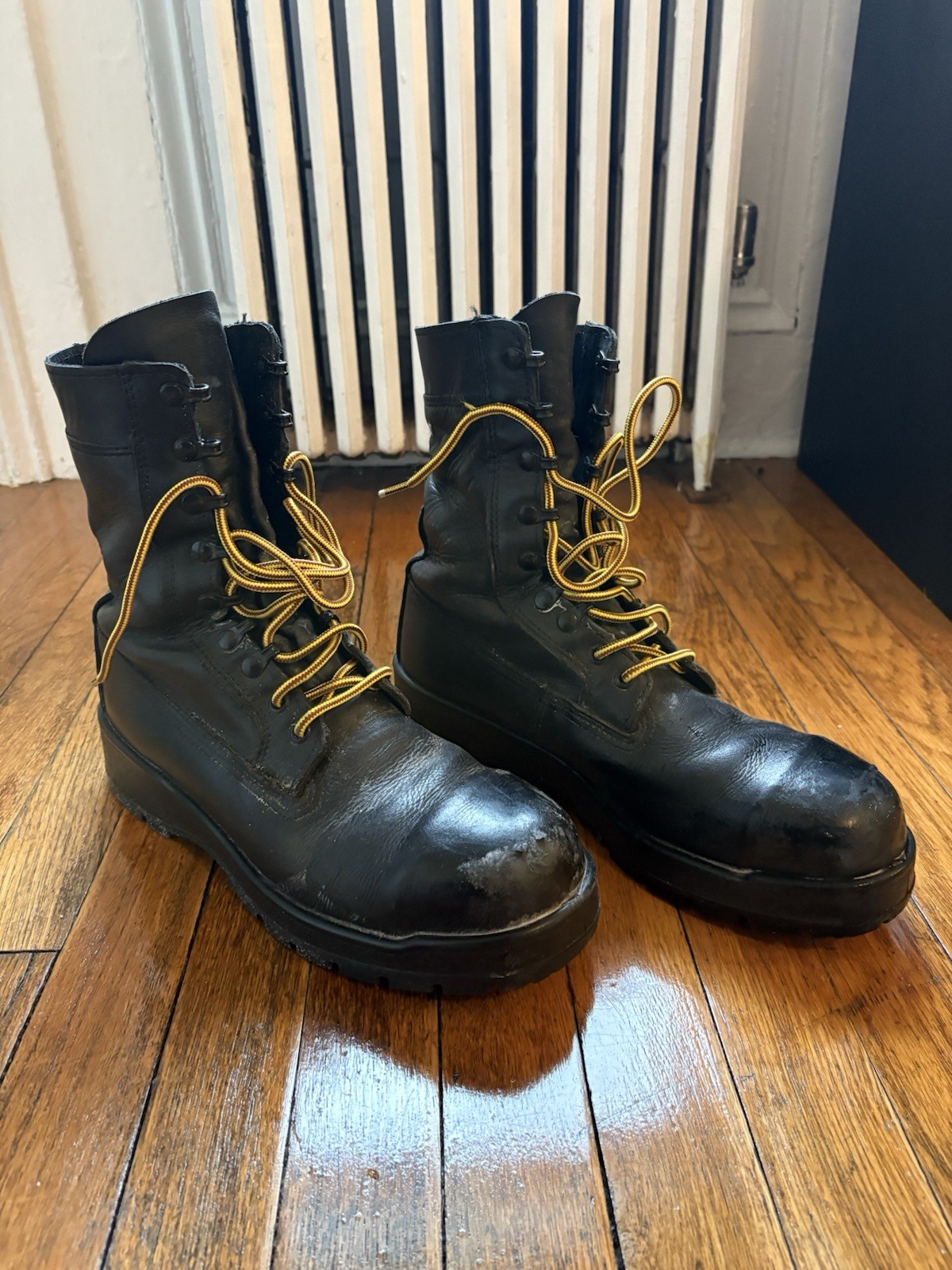 Vintage Black Leather Men’s Military Boots 10R