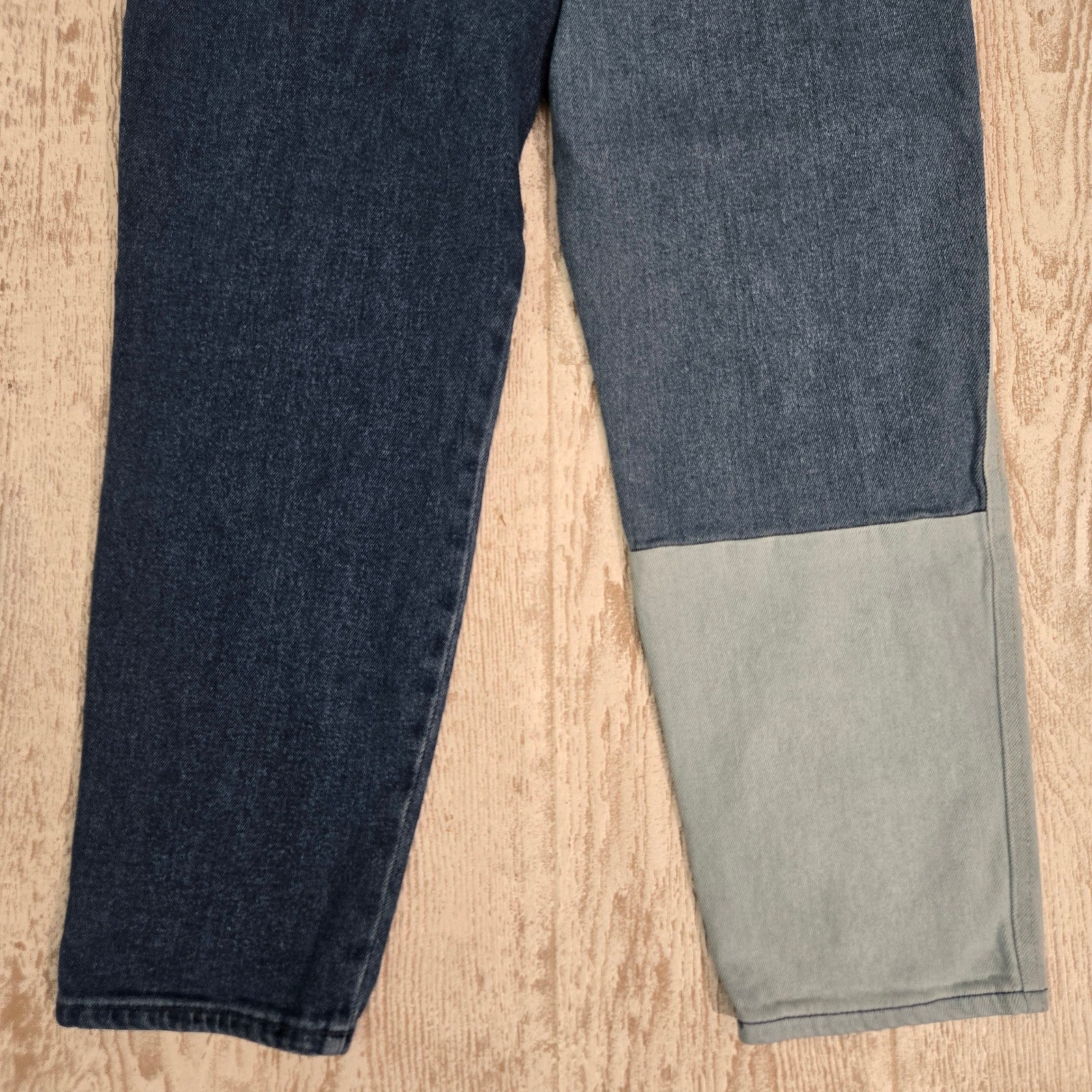 Hollister Patchwork High Rise Mom Y2K Retro Straight Jeans Colorblock Size 7S
