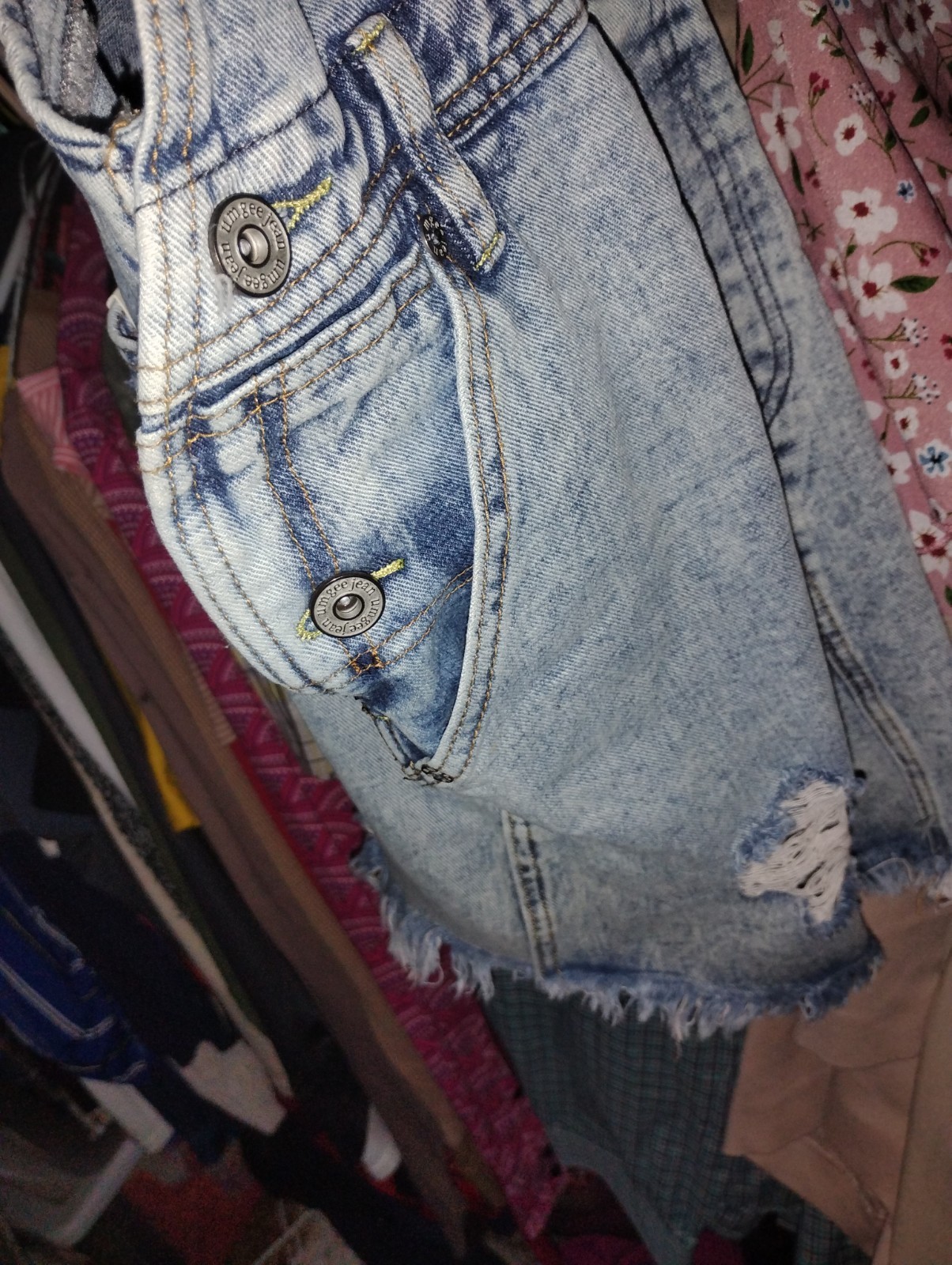 Umgee Jeans Small Denim Overalls Dress Distressed Nwt Bib