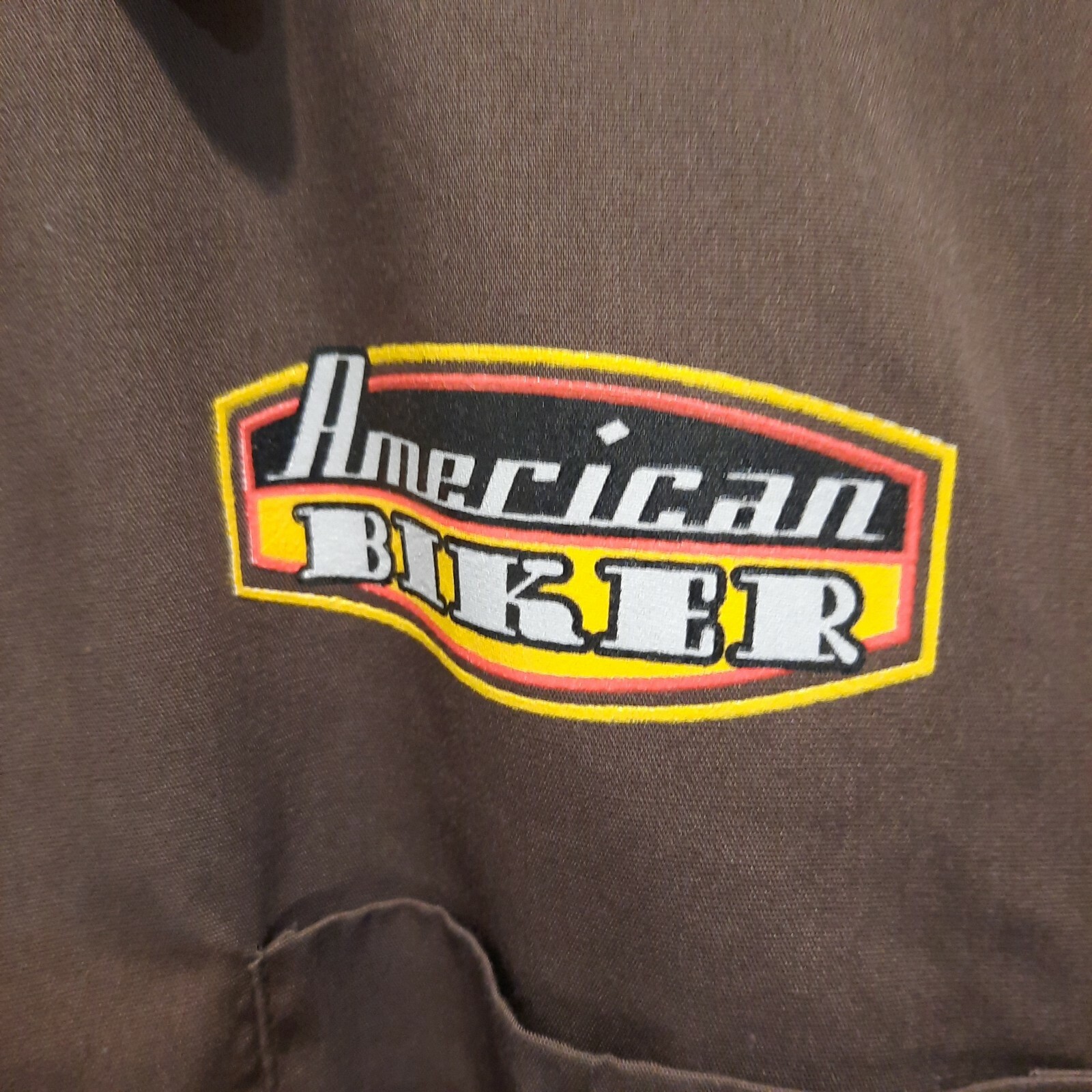 NWOT American Biker Motorcycle Shirt with Graphics Size L Brown