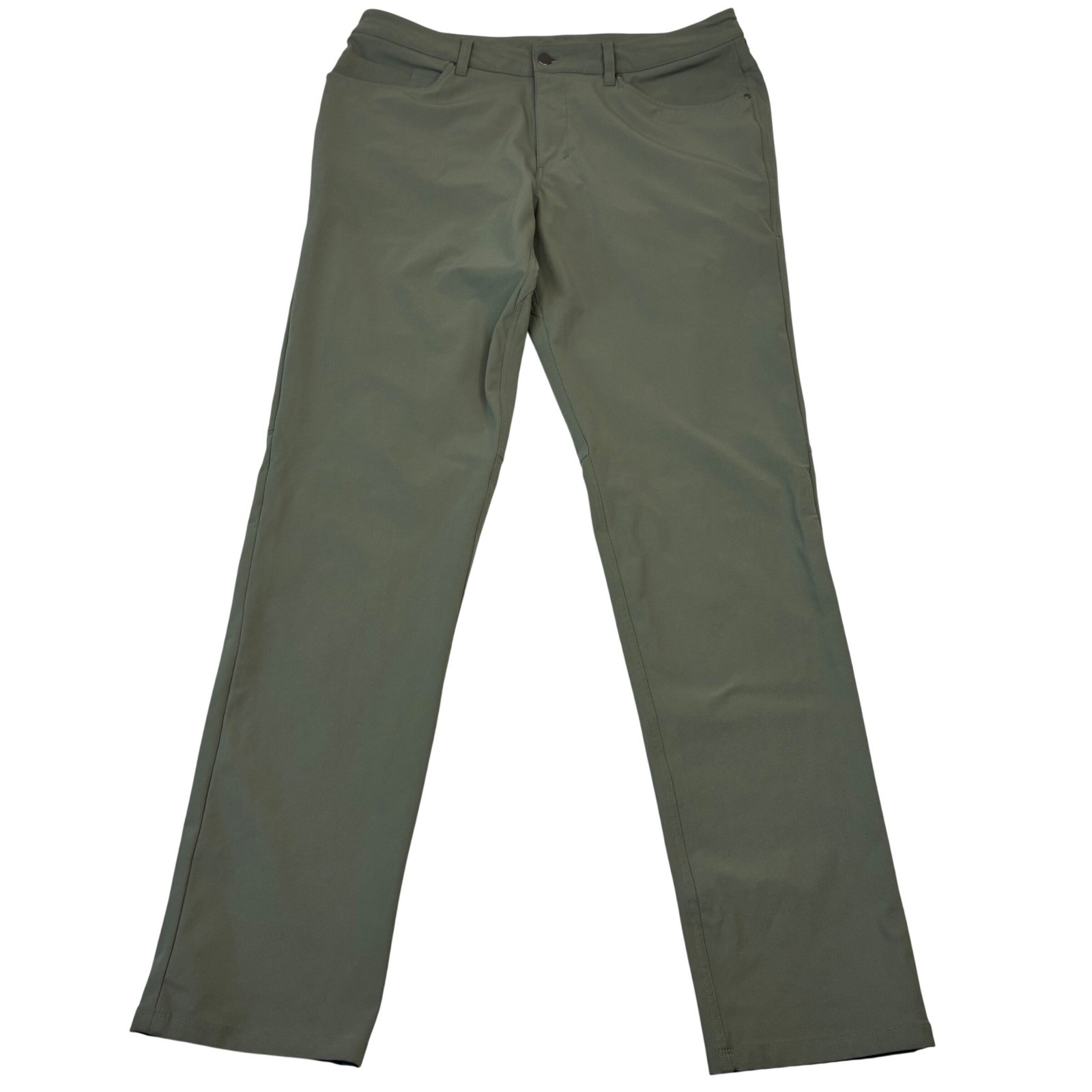 Lululemon ABC Pant Slim Men 36×32 Sage Green Warpstreme 5-Pocket Commuter