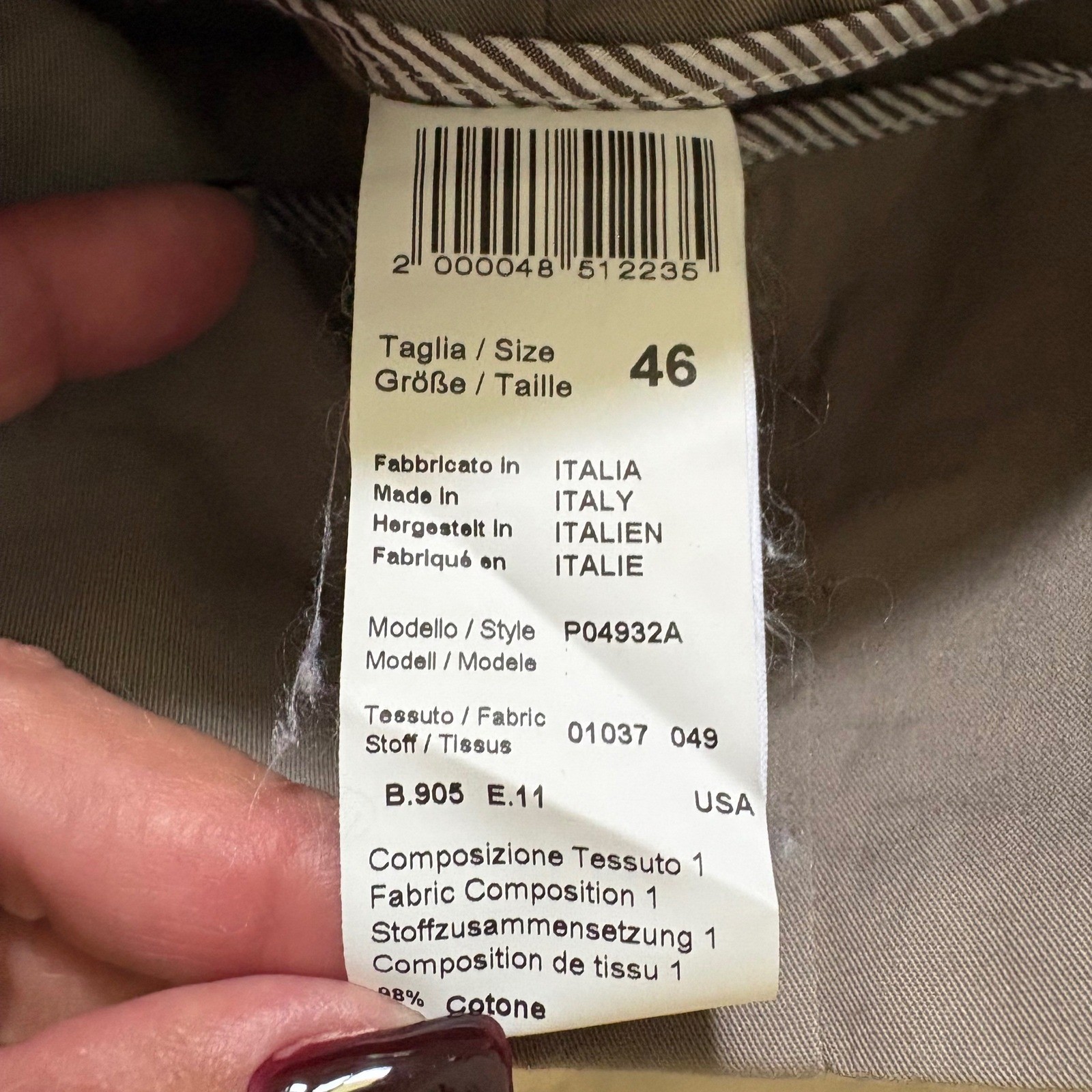 Peserico Pant Women High Waisted Pleated Tapered Trousers Taupe Brown Italy 46