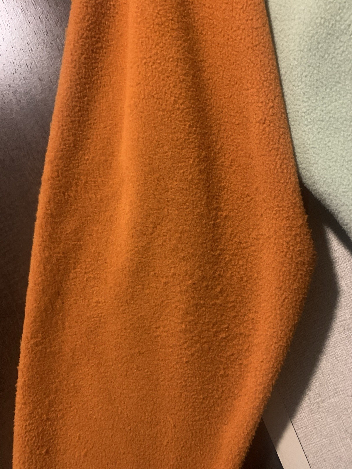 Columbia Colorblock Two-Tone Green & Orange Snap-Front Fleece Pullover large