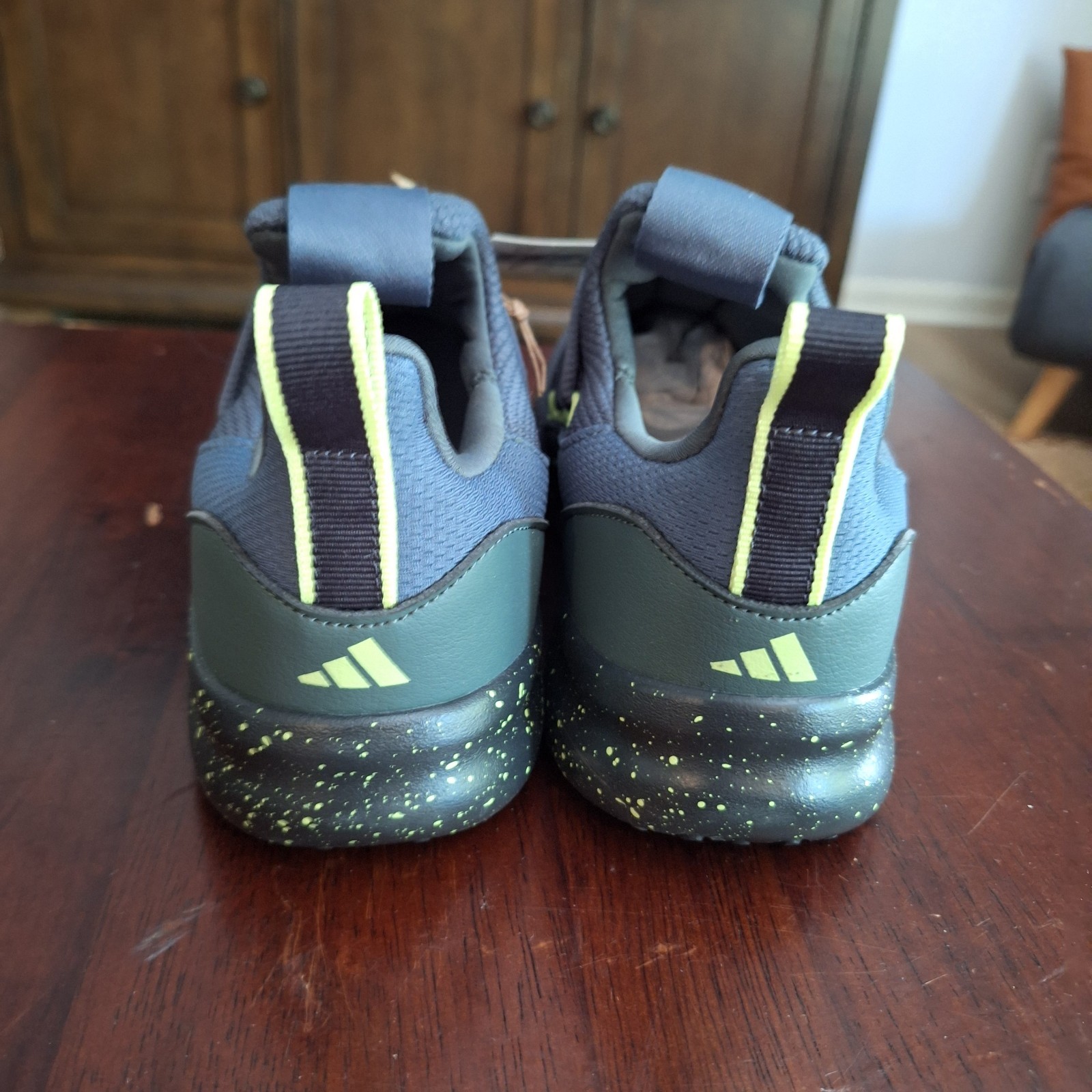 adidas Lite Racer Adapt 7.0 K Unisex Kids Sneakers Gray/Black/Yellow US 5 JR0814