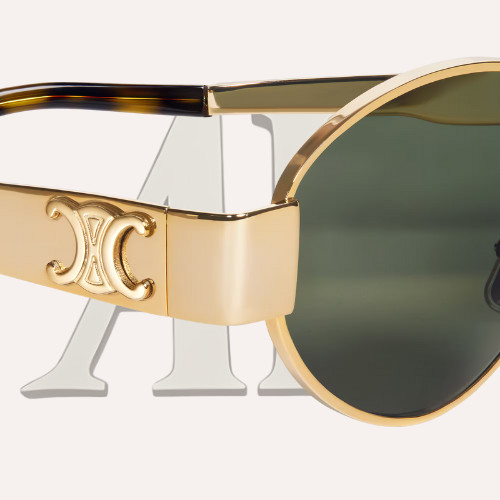 Celine – Triomphe Oval Metal Sunglasses