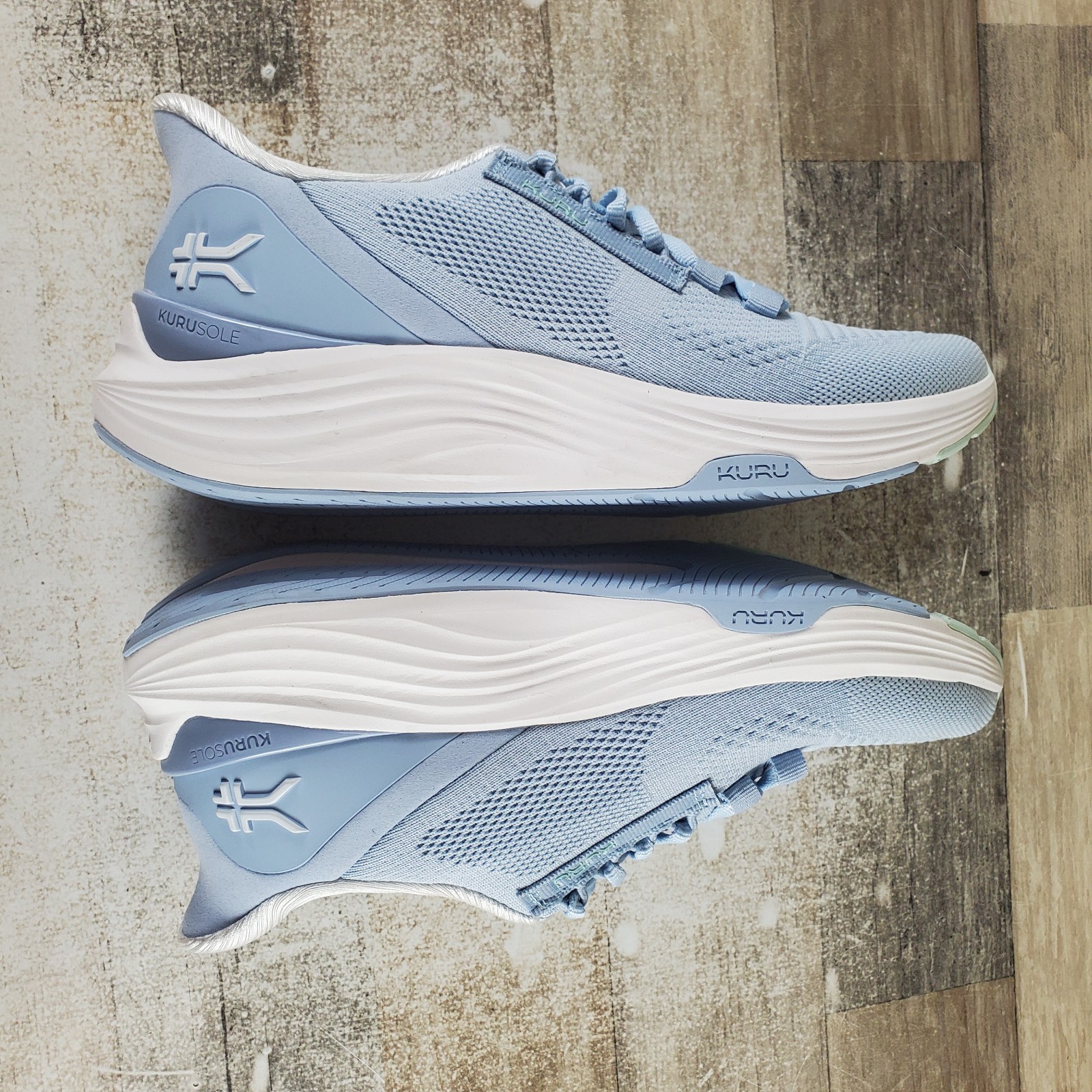 KURU Atom 2 Womens Shoes Sz 9 M Running Mist Blue Bright White Lace Up Sneaker