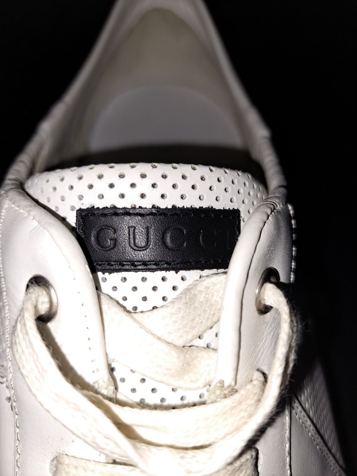 GUCCI Pelle S. Gomma Web Accent Men’s Sneakers Size 13D