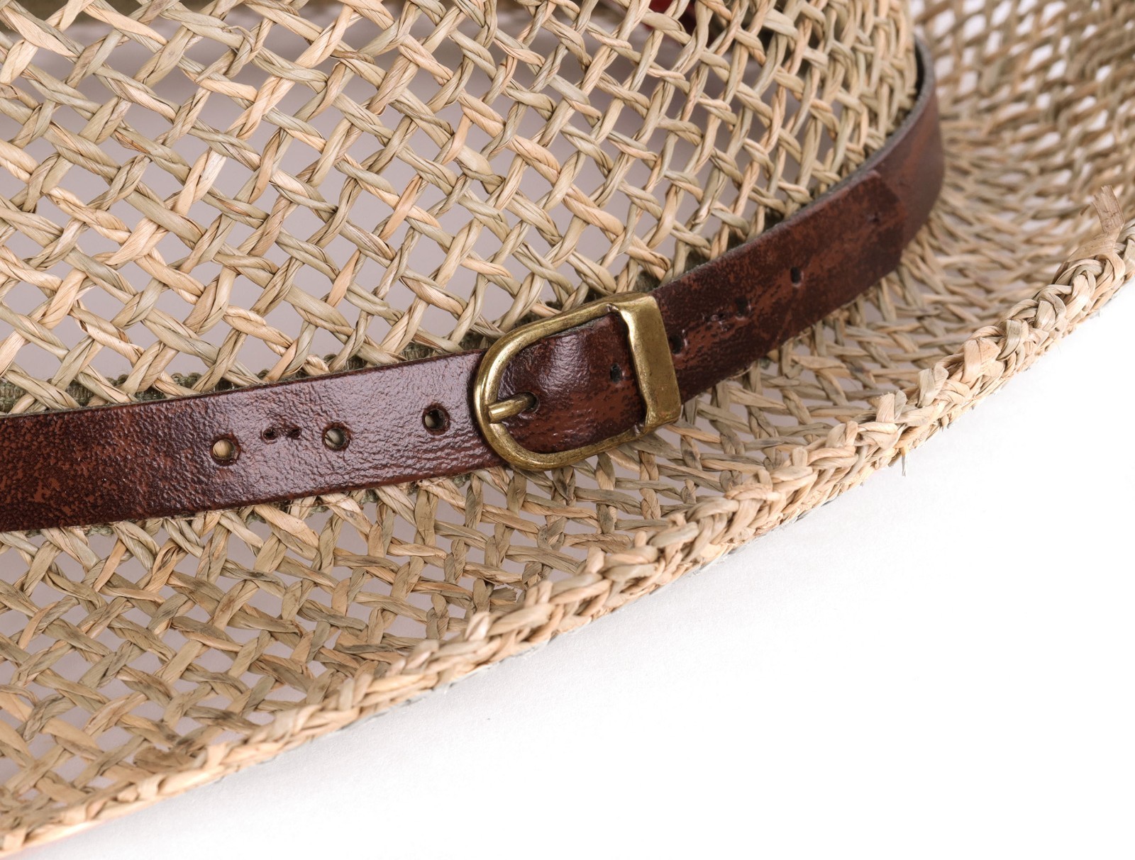 NWT EZZELINO straw Fedora HAT havana open-weave luxury Italy 57 M